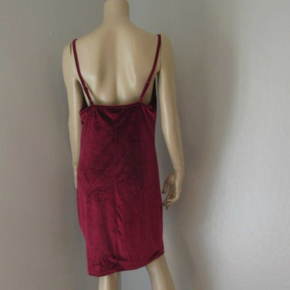 Shein Rose Color Spaghetti Straps Pullover Cowl Neck 1XL Velvet Dress - Picture 2 of 4